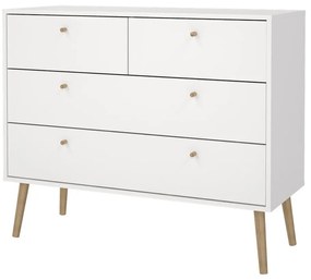 Бял нисък скрин 99x82 cm Bodo - Tvilum