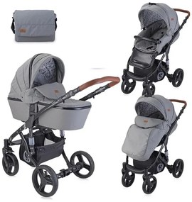 Детска комбинирана количка RIMINI LORELLI - Dark Grey&Black LIGHTHOUSE