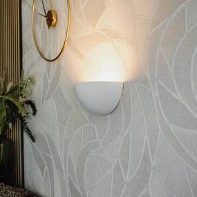 Модерна стенна лампа бяла мазилка полукръг - Britt