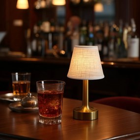 Комплект от 2 настолни лампи златисти с бежово RGBW презареждаеми - Elise