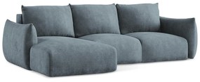 Син шенилов сгъваем ъглов диван (ляв ъгъл) Leila – Makamii