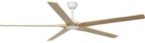 FARO 34191WT - Вентилатор за таван BIGWOOD XL бор/бял Ø 200 см WT + д.у.