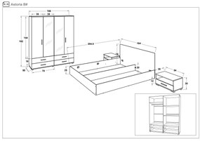 Спален комплект за матрак 160/200 Астория