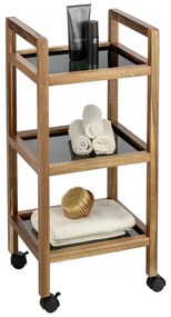 Рафт за баня от масивна акация в черен и естествен цвят 35x76,5 cm Fondi – Wenko