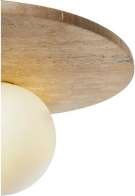 Бежово каменно осветително тяло за таван със стъклен абажур ø 12 cm Hilde – Opviq lights