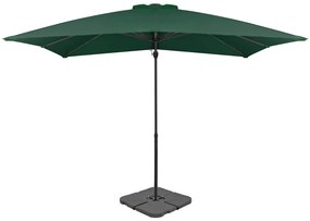 Sonata Градински чадър с преносима основа, зелен