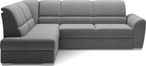 Сив кадифен разтегателен ъглов диван с място за съхранение (ляв ъгъл L форма) Siber – ELTAP