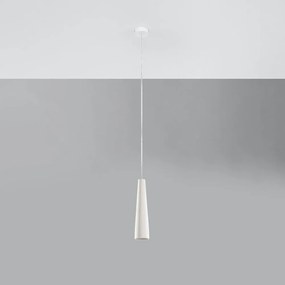 Бяло висящо осветително тяло с керамичен абажур ø 8 cm Alverna – Nice Lamps