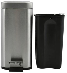 Стоманено кошче за боклук с педал в матово сребрист цвят 5 l Erik – Spirella