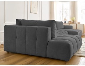 Тъмносив сгъваем/с място за съхранение ъглов диван (ляв ъгъл/U форма) Fuji – Bobochic Paris