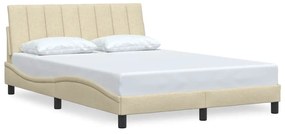 3310389 vidaXL Рамка за легло без матрак, кремава, 140x190 см, плат
