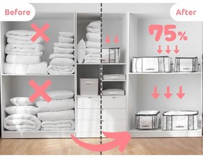 Вакуумна подсилена текстилна кутия за съхранение на дрехи 65x50x26,5 cm Life – Compactor