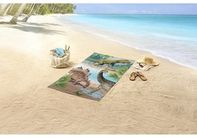 Детска кадифена плажна кърпа 75x150 cm Dino – Good Morning