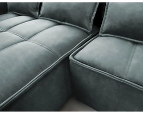 Зелен кадифен сгъваем/с място за съхранение ъглов диван (ляв ъгъл) Campo – ELTAP