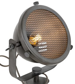 Индустриална настолна лампа триножник стомана с дърво наклоняваща се - Emado