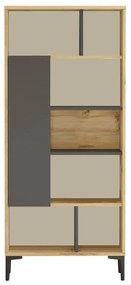 Сив/естествен шкаф за книги 72x163 cm Eugene - Kalune Design