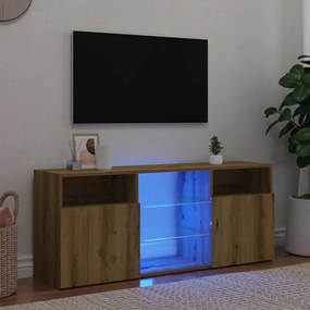 856352 vidaXL ТВ шкаф с LED осветление, 120x30x50 см, инженерно дърво