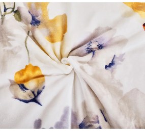 Бяло единично спално бельо от микроплюш 140x200 cm Blossom – My House