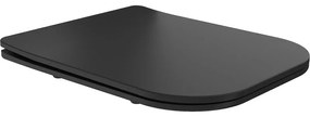 Mexen Teo седалка с меко затваряне slim, дуропласт, черна мат - 39060185