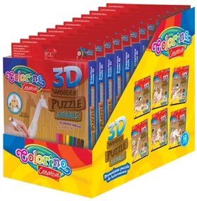 Colorino - Дървен 3D пъзел с боички