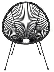 Черен градински стол от изкуствен ратан Avocado - Bonami Selection