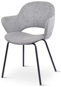 Светлосиви тапицирани трапезни столове в комплект 2 бр. Rowley – Unique Furniture