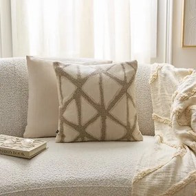 Декоративна възглавница atmosphera Dune, Жакард, Бежов, 40×40 cm