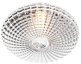 Класическа таванна лампа черна с опушено стъкло 23 см IP44 - Nohmi