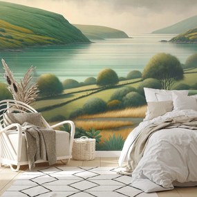 Самозалепващ тапет – Ретро ван в живописен пейзаж