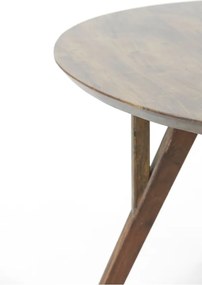 Кафява кръгла трапезна маса с акациев плот ø 120 cm Quenza – Light &amp; Living