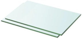 3051548 vidaXL Рафтове, 2 бр, панели прозрачно стъкло, 30x15 см