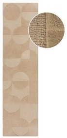 Бежов вълнен килим 60x230 cm Gigi - Flair Rugs