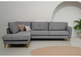 Тъмносив ъглов диван от рипсено кадифе (ляв ъгъл) Paris – Scandic