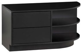 Черна модулна телевизионна масичка от борова дървесина 78x40 cm Finca - WOOOD