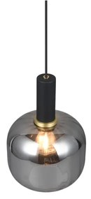 Черно висящо осветително тяло със стъклен абажур ø 20 cm Diva – Trio