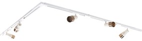 Модерна релсова система за осветление с 5 прожектора бежова със злато 1-фазова - Iconic Kohua