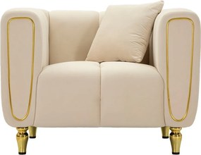 Кремаво кадифено кресло Alma – Mauro Ferretti