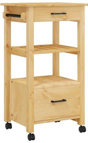 376082 vidaXL Кухненска количка "MONZA" 48x40x88,5 см борово дърво масив
