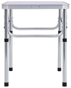 Сгъваема къмпинг маса, бяла, алуминий, 60x45 см