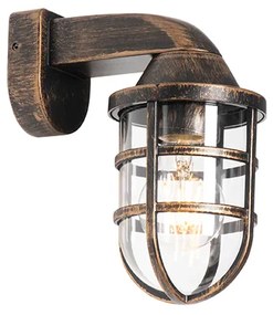 Винтидж външна стенна лампа антично злато IP54 - Joeri