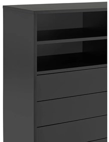 Висок скрин с плъзгащи се врати в черно и антрацит 120x140 cm Nube - Teulat