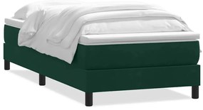 3315894 vidaXL Боксспринг легло без матрак, тъмнозелено, 200x220 см, кадифе