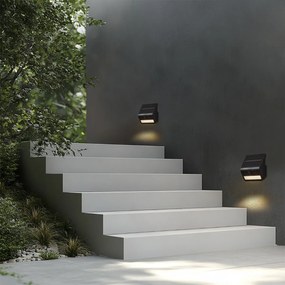 Външна стенна лампа черна с LED IP54 със соларен сензор за движение - Floody