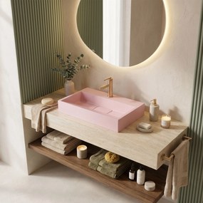 Умивалник МРАМОРЕН КОМПОЗИТ Rea GOYA PINK 60CM