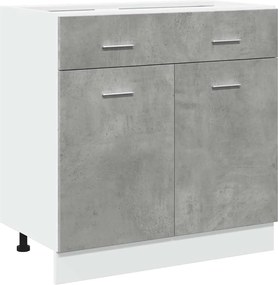 856091 vidaXL Шкаф с чекмеджета "Lyon", цвят бетонно сив, 80x46x81,5 см, инженерно дърво