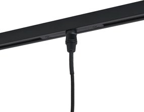 Модерен прожектор черен с димно стъкло за релсова система 1-фазен - Slimline Loyce