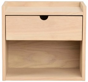 Висящо нощно шкафче с рафтове, изработено от дъбова дървесина в естествен цвят Hillmond - Rowico