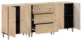 3206308 vidaXL Странични шкафове 3 бр 60x33x75 см манго масивно дърво