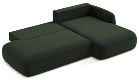 Тъмнозелен сгъваем ъглов диван (десен ъгъл) Hale – Makamii