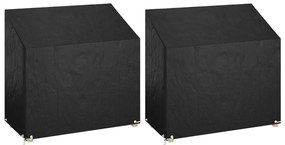 3155389 vidaXL Калъф за градинска пейка 2 бр 8 капси 130x70x70/88см полиетилен